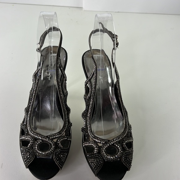 Roviky Black & Silver Rhinestone Sexy Night Out Heels - Picture 3 of 14